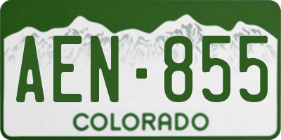 CO license plate AEN855