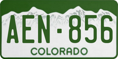 CO license plate AEN856