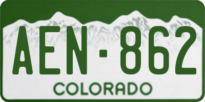 CO license plate AEN862