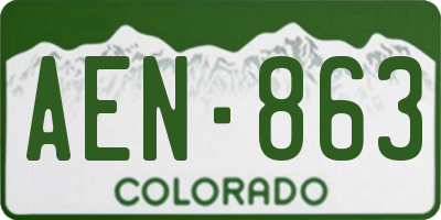 CO license plate AEN863