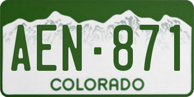 CO license plate AEN871