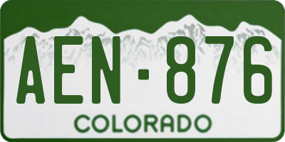 CO license plate AEN876