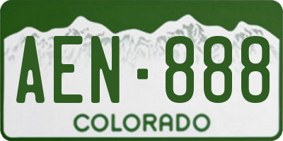 CO license plate AEN888