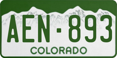 CO license plate AEN893
