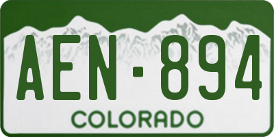 CO license plate AEN894