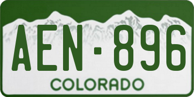 CO license plate AEN896