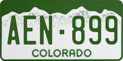 CO license plate AEN899