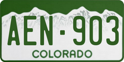 CO license plate AEN903