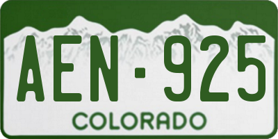 CO license plate AEN925