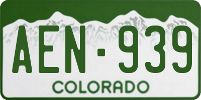 CO license plate AEN939