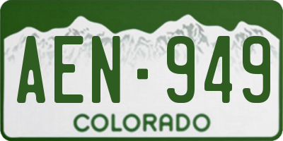 CO license plate AEN949