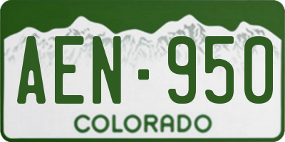 CO license plate AEN950