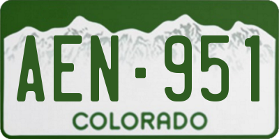CO license plate AEN951