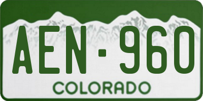 CO license plate AEN960