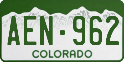 CO license plate AEN962