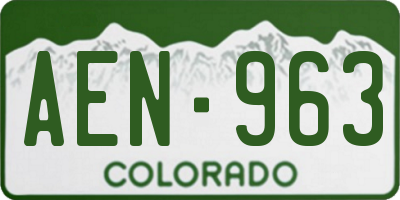 CO license plate AEN963