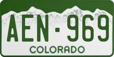 CO license plate AEN969