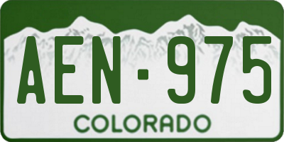 CO license plate AEN975