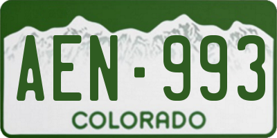 CO license plate AEN993