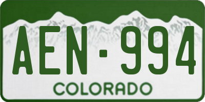 CO license plate AEN994