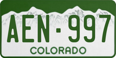 CO license plate AEN997