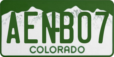 CO license plate AENB07