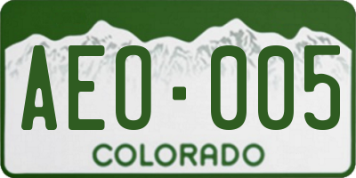 CO license plate AEO005