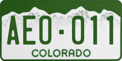 CO license plate AEO011