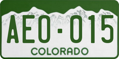 CO license plate AEO015