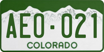 CO license plate AEO021