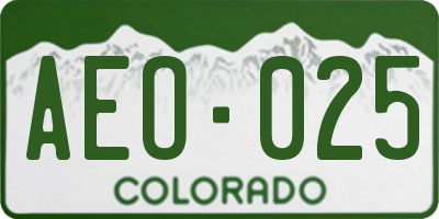 CO license plate AEO025