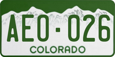 CO license plate AEO026