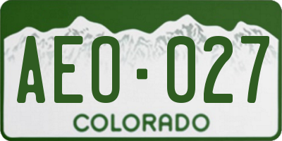 CO license plate AEO027