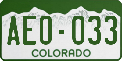 CO license plate AEO033