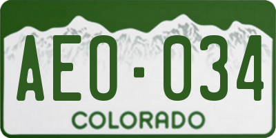 CO license plate AEO034