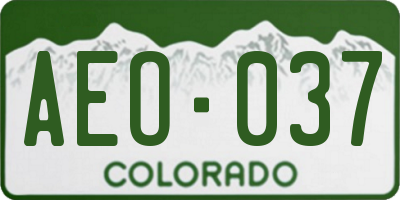CO license plate AEO037