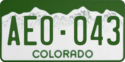 CO license plate AEO043