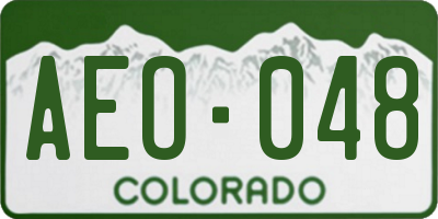 CO license plate AEO048
