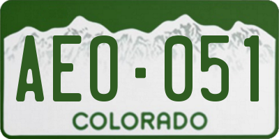 CO license plate AEO051