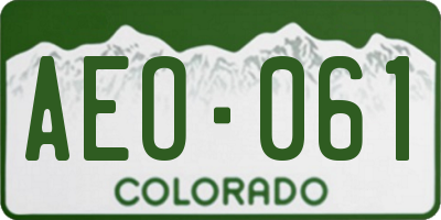 CO license plate AEO061