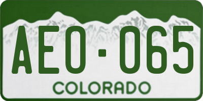 CO license plate AEO065