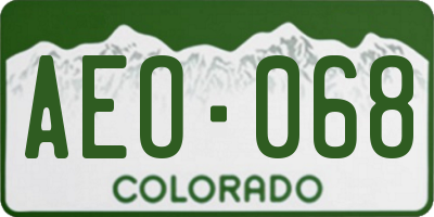 CO license plate AEO068