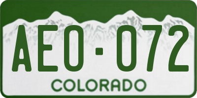 CO license plate AEO072