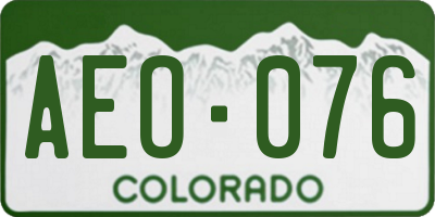 CO license plate AEO076