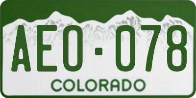 CO license plate AEO078