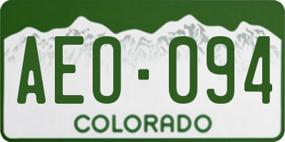 CO license plate AEO094