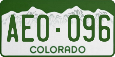 CO license plate AEO096