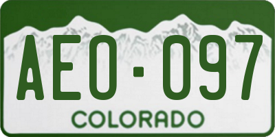 CO license plate AEO097