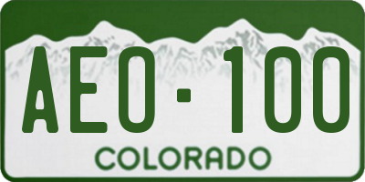 CO license plate AEO100