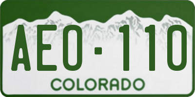 CO license plate AEO110